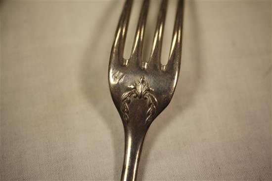 A 19th century French 950 standard silver canteen of flatware for twenty four, weighable silver 228.5 oz.